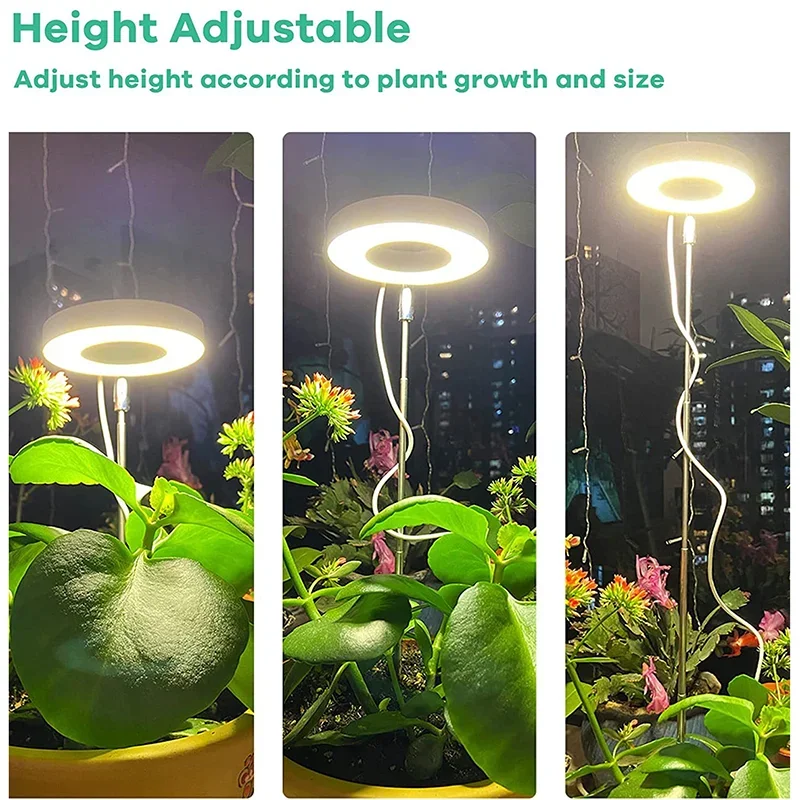 Indoor Household LED Adjustable Three-color Plant Growth Light, Timed Retractable Full-spectrum Flower Timed Plant Fill Light