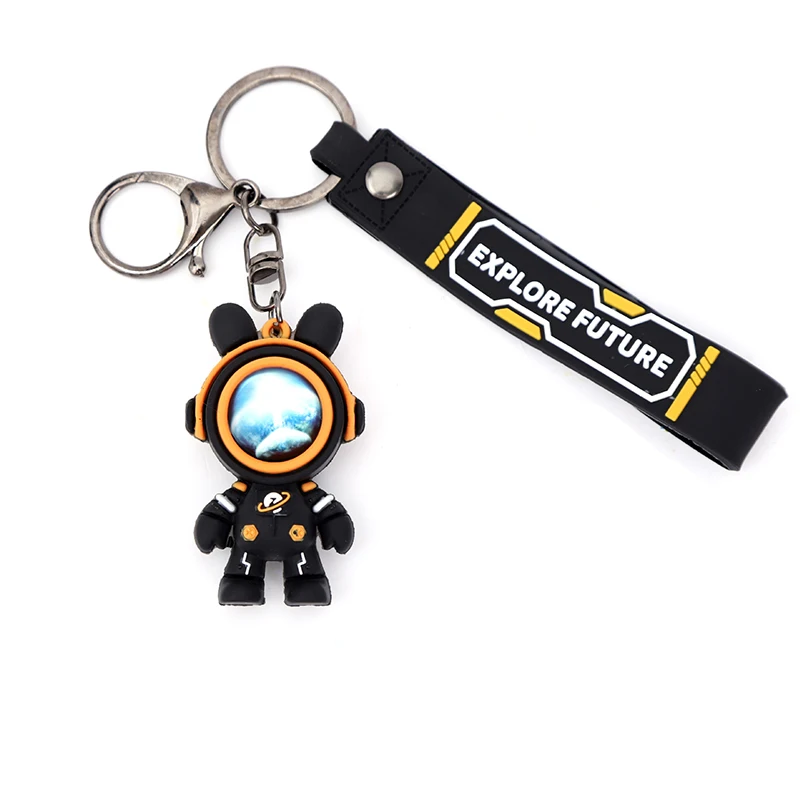 Cute Cartoon Astronauts Bear Keyring Delicate Simple Couple Dolls Pendant Creative Backpack Decoration Accessories Gifts