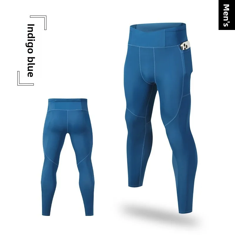 

Men's high waisted leggings elastic quick drying fitness track and field training pants slim fit outdoor cycling leggings