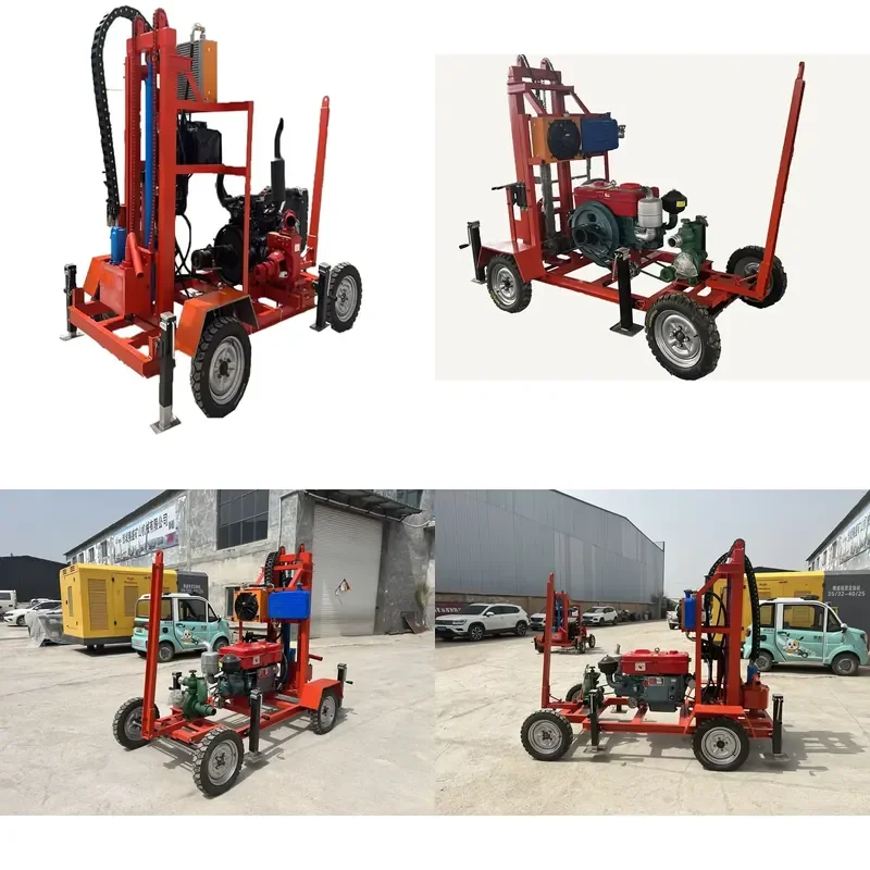 Small Wheeled 120m Water Well Drilling Rig for Easy Carrying and Transport