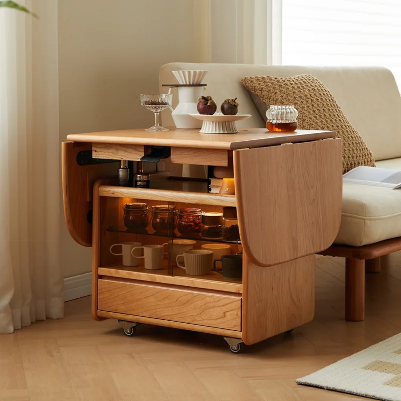 Solid wood tea table, lifting coffee table dining table