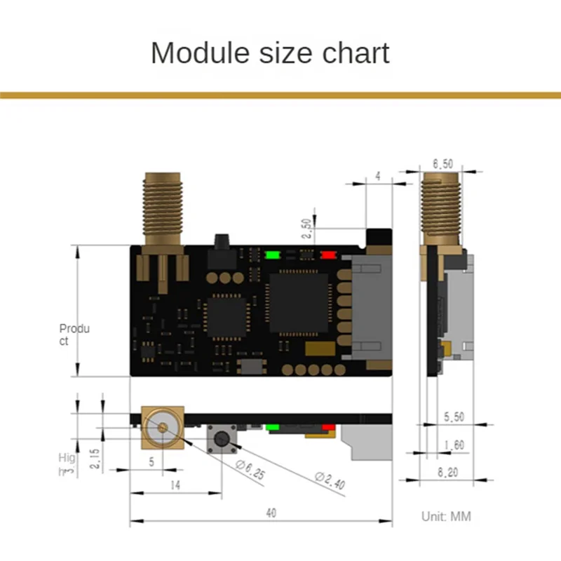 Modulo ricevitore trasmettitore seriale UART modulo wireless Lora SX1278 433M-AB01