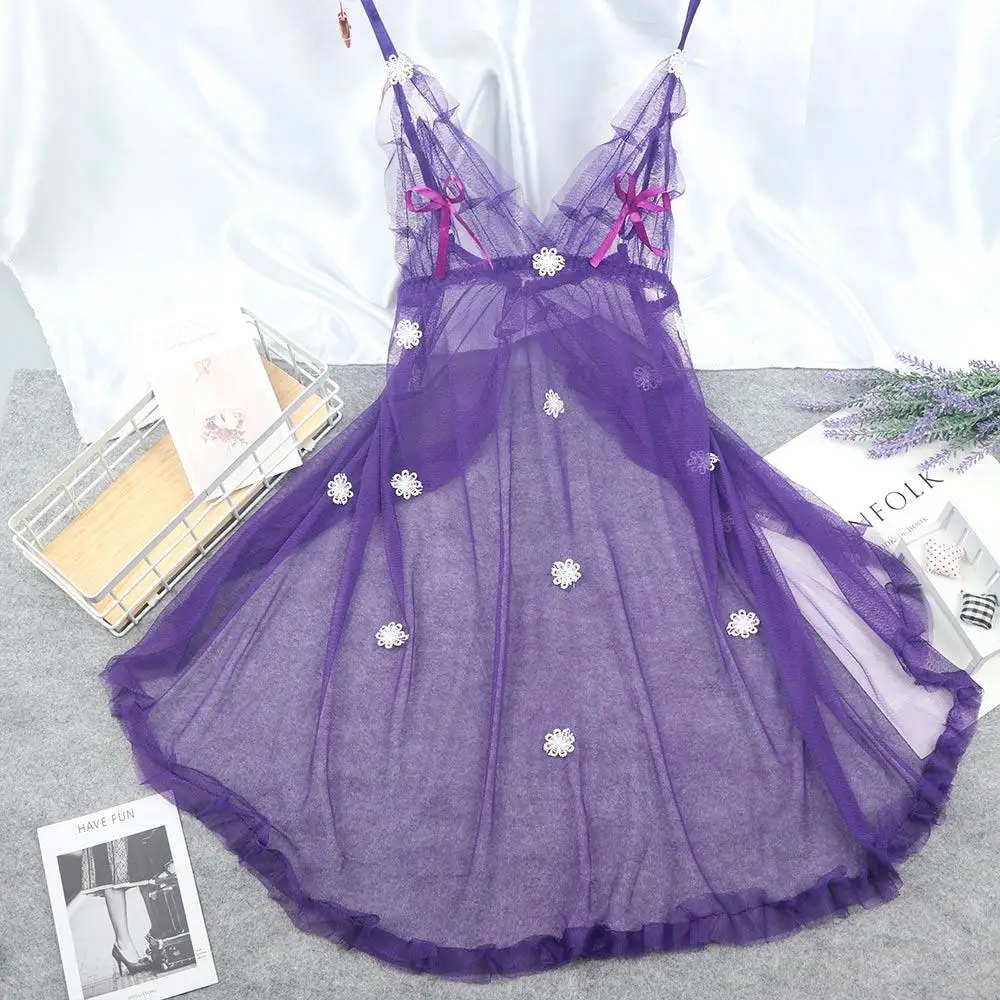 نمط جديد حار بيع الملابس الداخلية الدانتيل الملابس الداخلية ثونغ g-سلسلة نوم أكمام تنورة ثوب النوم الأقواس تنورة #5