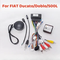 For FIAT Ducato/500X/Doblo/Bgea/500L/ Aege/MOBI 2017 Wiring Cable Car Audio 16 Pin Car Wiring Harness Adapter With Canbus Box