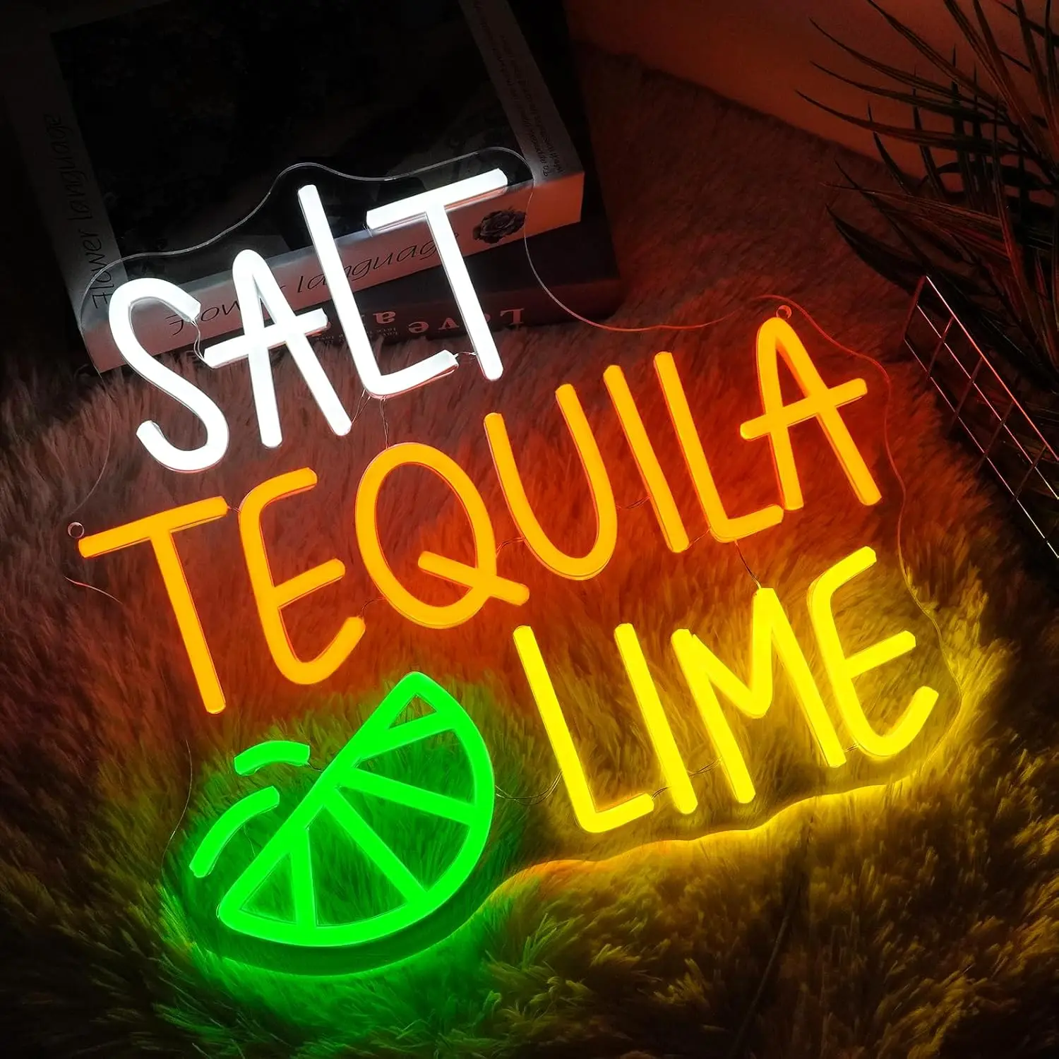 Salt Tequila Lime Neon Sign Led Dimmable Cocktail Bar Neon Light Sign for Man Cave Restaurant Kitchen Home Bar Pub Party Decor