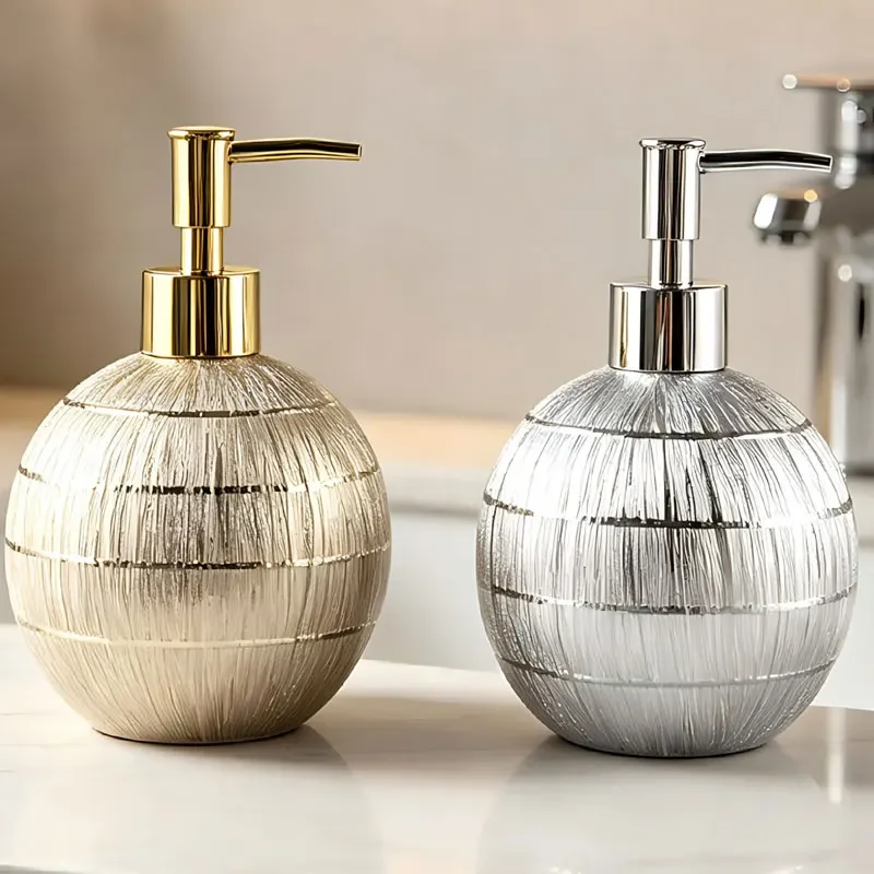 550ml soap dispe Ceramic Ball Pressing Hand Wash Bottle Gold Silver Shampoo and Shower Gel Dispensing Bottle bathroom