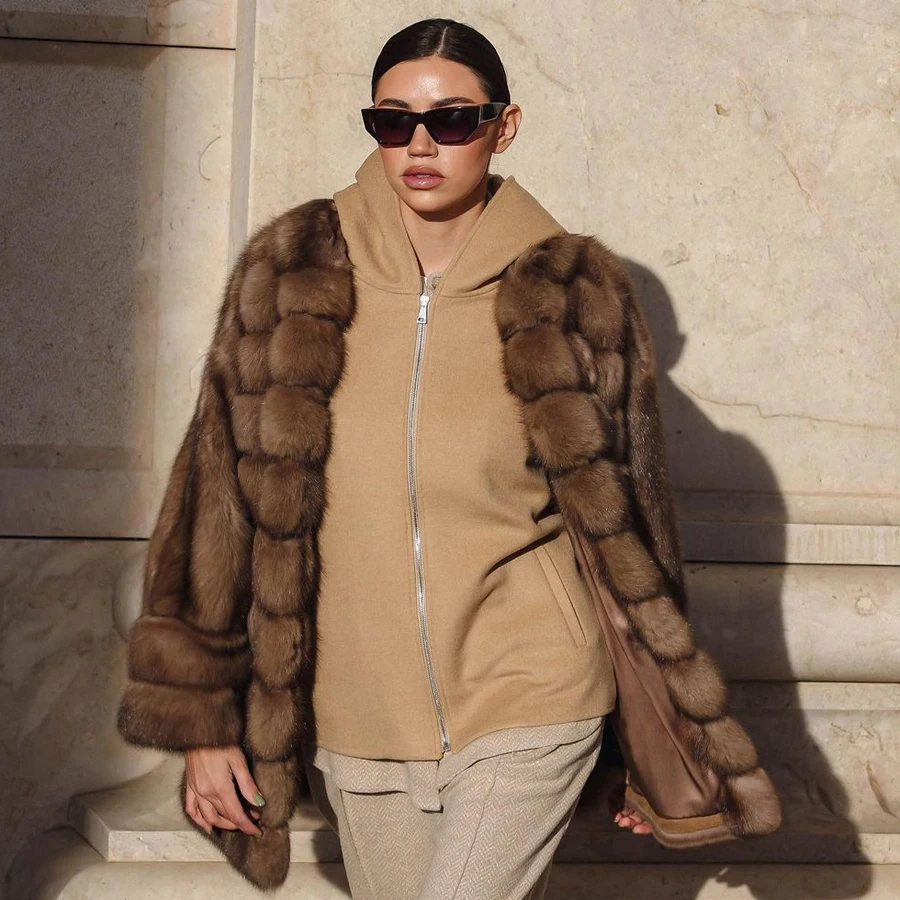 

Natural Fox Fur Jackets Women 2024 New Arrivals Fashion Fox Fur Coats For Women Luxury Long Real Fox Fur Coat Female