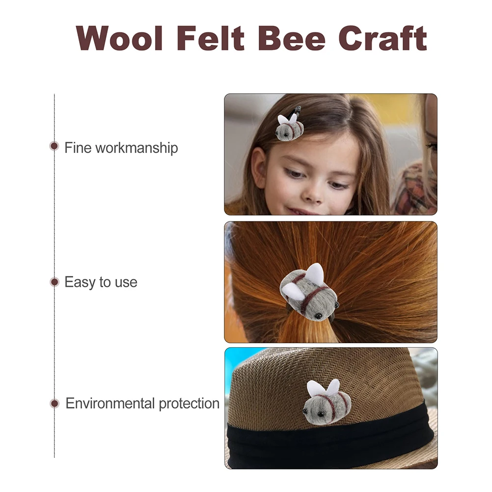 

25 Pcs Wool Felt Bee Decoration DIY Craft Adorable Mini Balls Wall Fake Bees Child Party Handmade Sewing Kits Wool Bee Ball