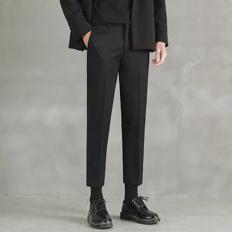 

MRMT 2025 Brand New Trousers Men's Draped Cropped Pants Trend Casual Small Foot Casual Pants Men's Straight Suit Pants