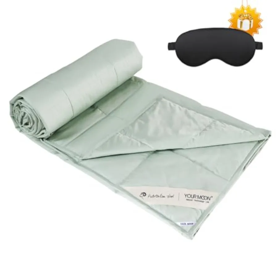 

Summer Lightweight Wool Comforter - Breathable and Thin Duvet Insert for Hot Sleepers 100% Australian Wool Filling 100gsm with