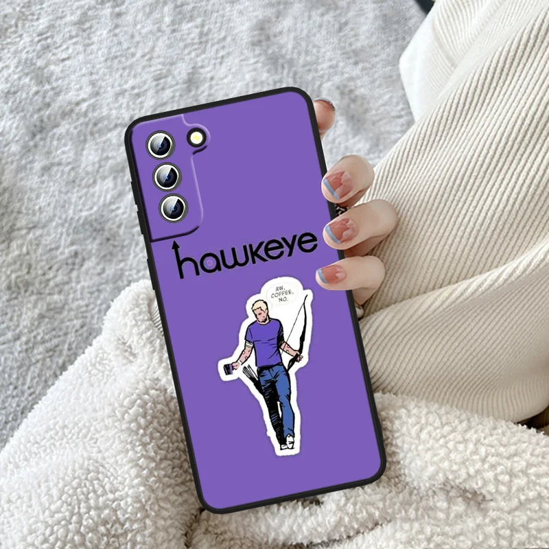 Marvel Hawkeye Phone Case For Samsung Galaxy S22 S21 S20 FE Ultra S10e S10 S9 S8 S7 Lite Plus Edge Black Funda Cover Coque