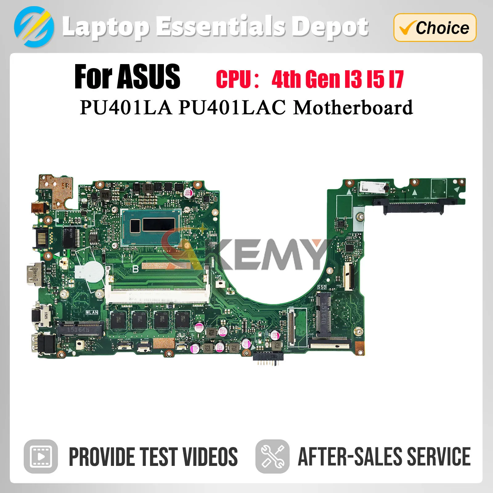 

PU401LA Mainboard For ASUS PU401 PU401L PU401LA PU401LAC Notebook Computer Motherboard With i5-4200U i7-4500U 4GB/RAM
