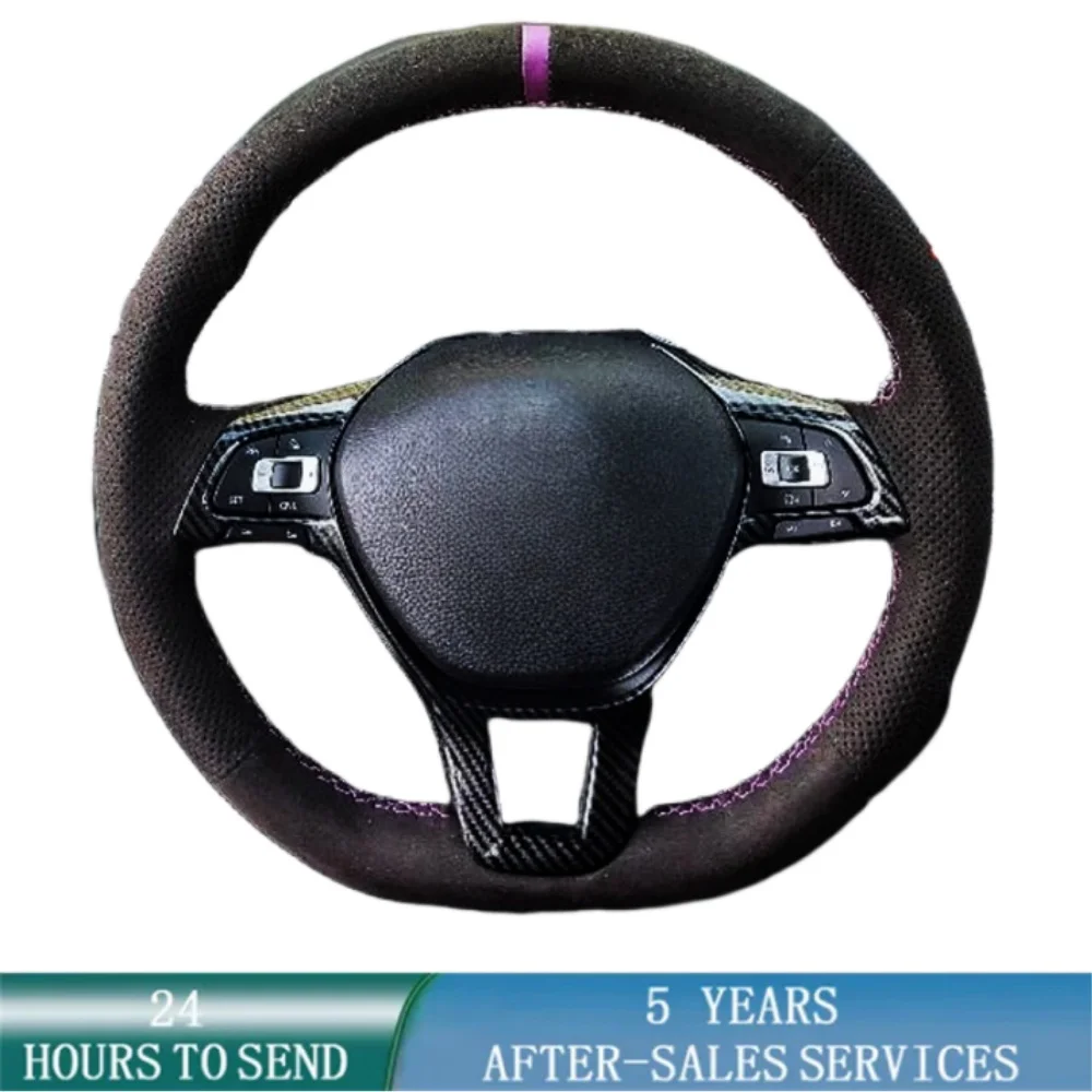 Customized Car Steering Wheel Cover Hand Sewing Suede Leather For Volkswagen VW Golf 7 Mk7 New Polo Passat B8 Tiguan Sharan