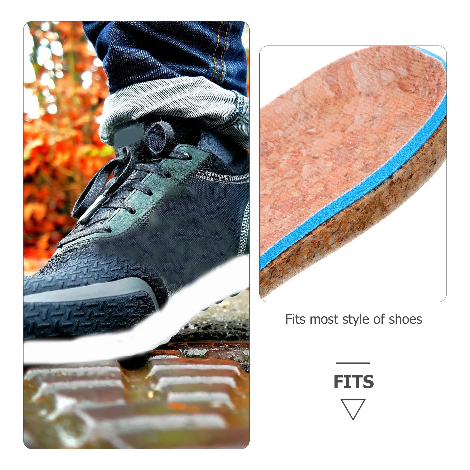 

Heightening Insoles Absorb Sweat Cork Heel Lifts Men Shoes Size 41-42 Invisible Pads Supple Lift Shoe Sole Inserts Foot Care