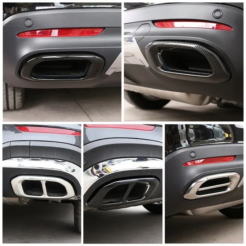 

For Mercedes Benz GLE GLC GLS W167 X253 X167 20-22 Stainless Steel Car Muffler Exhaust Pipe Tail Cover Stickers Car Accessories