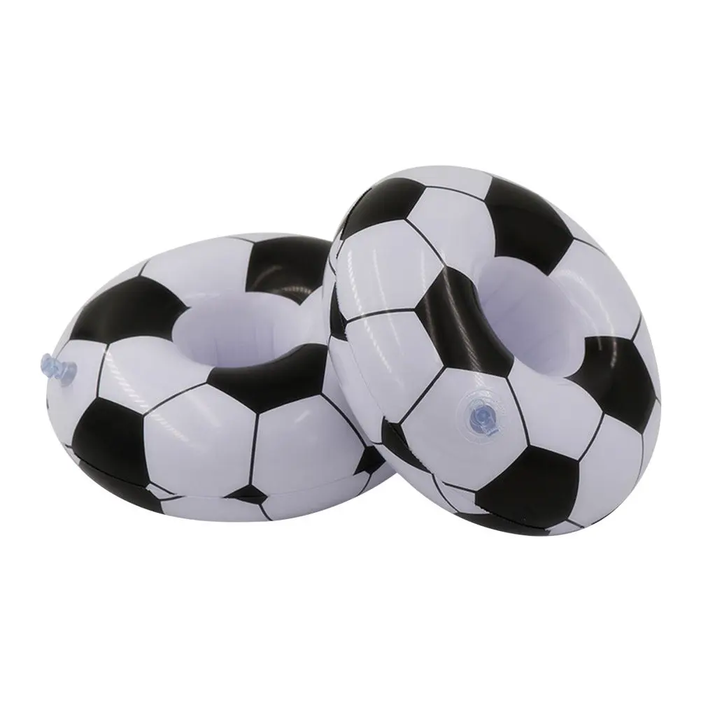 Inflatable Soccer Drink Float Cup Holder 5 Pack PVC Floating Coasters for Swimming Pool Beach Party