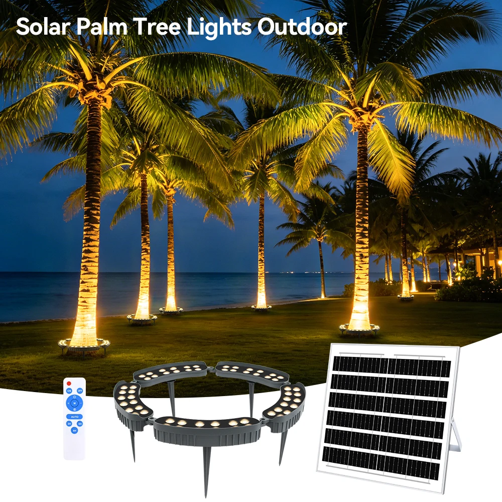 Lampe solaire d'extérieur IP65 pour arbres, projecteur solaire AC220V, éclairage paysager de jardin, lampe de pelouse LED blanc chaud, éclairage