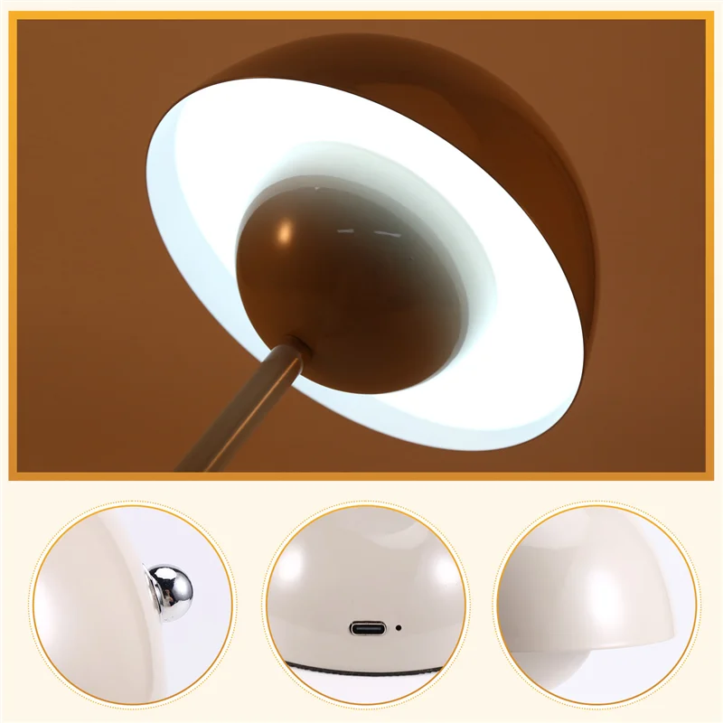 

AT02-Mushroom Flower Bud Rechargeable LED Table Lamp Desk Night For Bedroom Dining Touch Nightlight Simple Modern Decoration