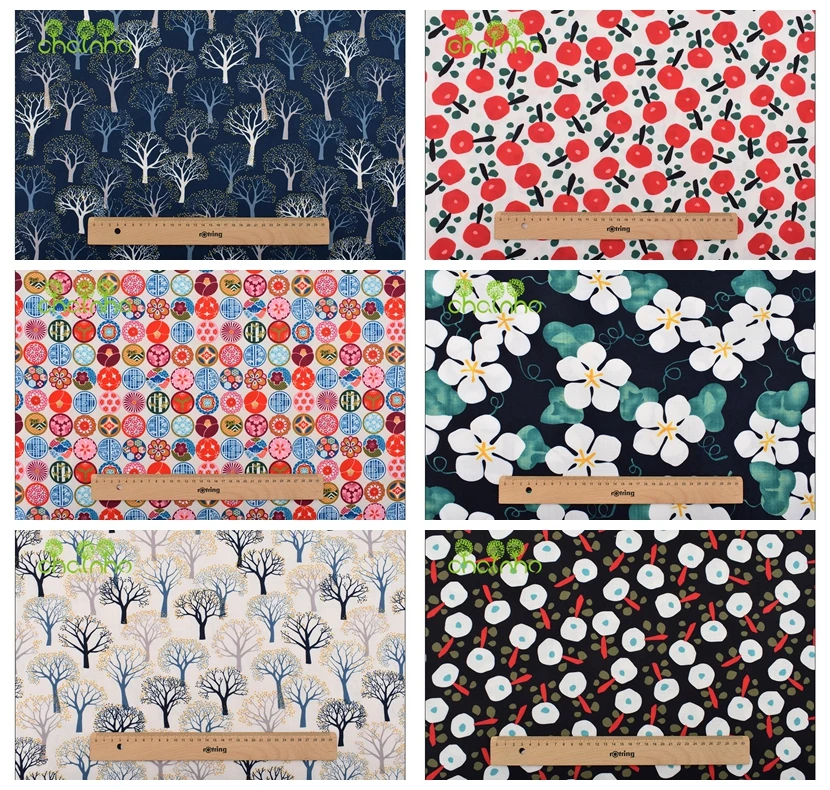 Sewing Geotextile Fabric - Chainho,Printed Cotton Linen Fabric,DIY Quilting Sewing
