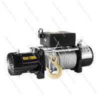 Electric Winch 12V Off-road Self-rescue Car Winch, 24V Vehicle Hoist for Outdoor Use, Compact Electric Winch for Towing