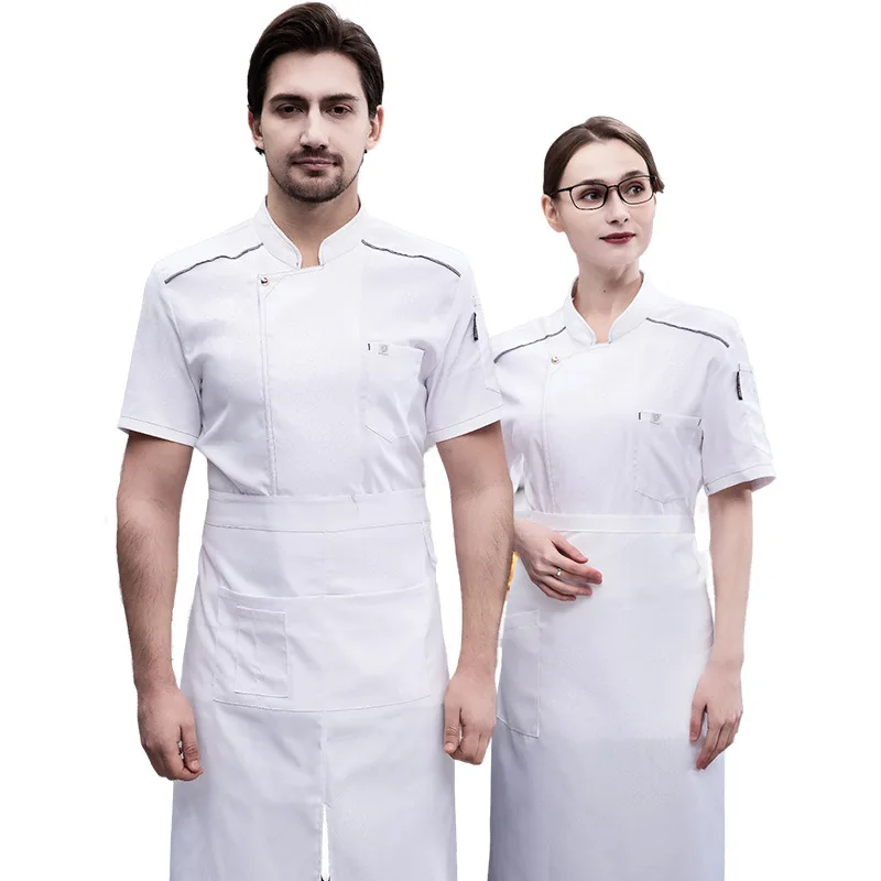 Uniforme de chef de cantine pour femme, cuisine d'hôtel, à manches longues, mince et imbibé, salopette de boulanger, été