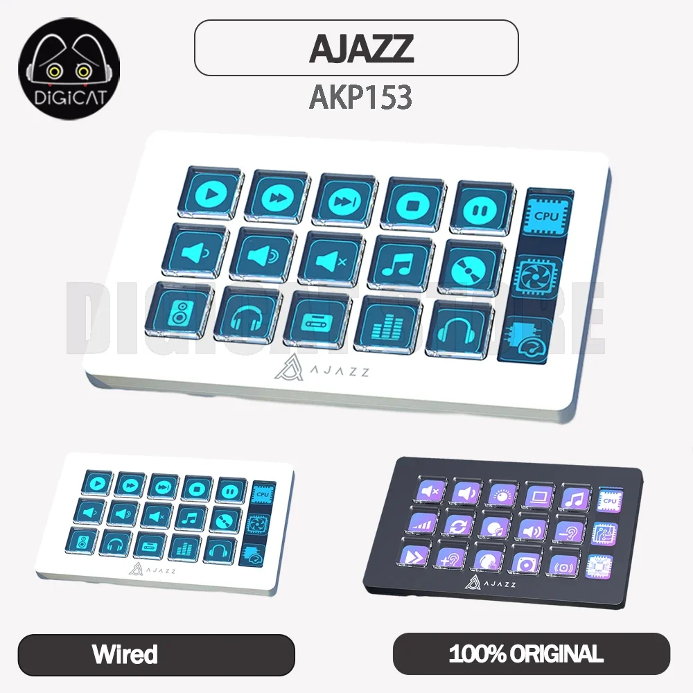 

Ajazz AKP153 Desktop Helper LCD Button 15Key Streamdeck Creation Wired Controller For Windows/MacOS/Android/iOS DIY Pattern Gift