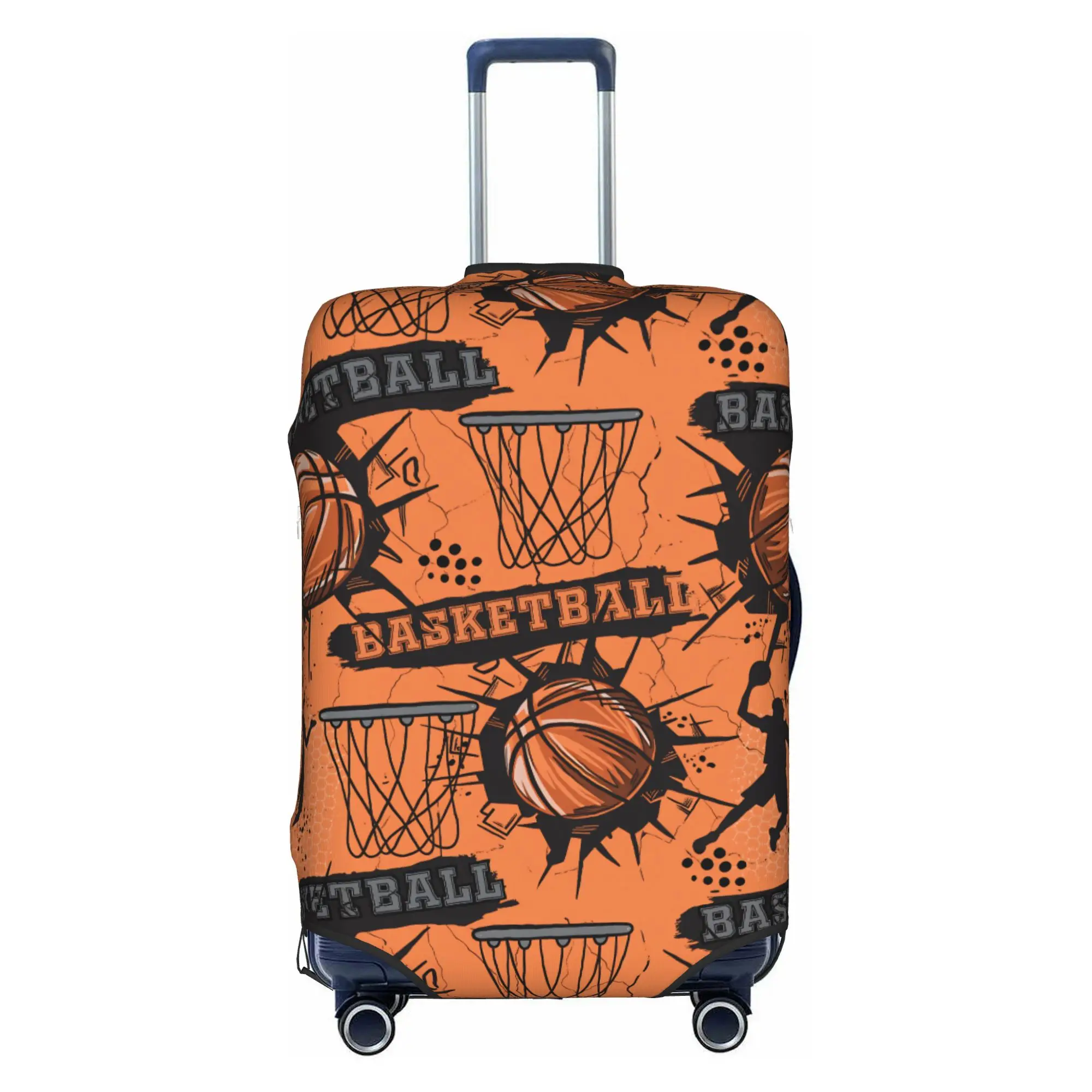 Sports Basketball eamless Pattern Luggage Cover Protector Funny Travel Suitcase Protective Cover for 18-32 Inch