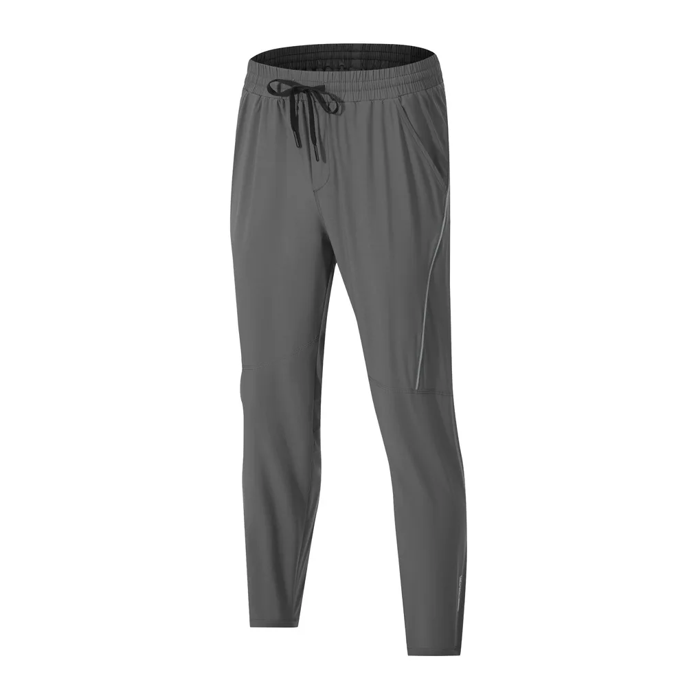 Men's sports fitness cropped pants Lightweight and quick drying sports pants nylon ice silk elastic  breathable running leggings