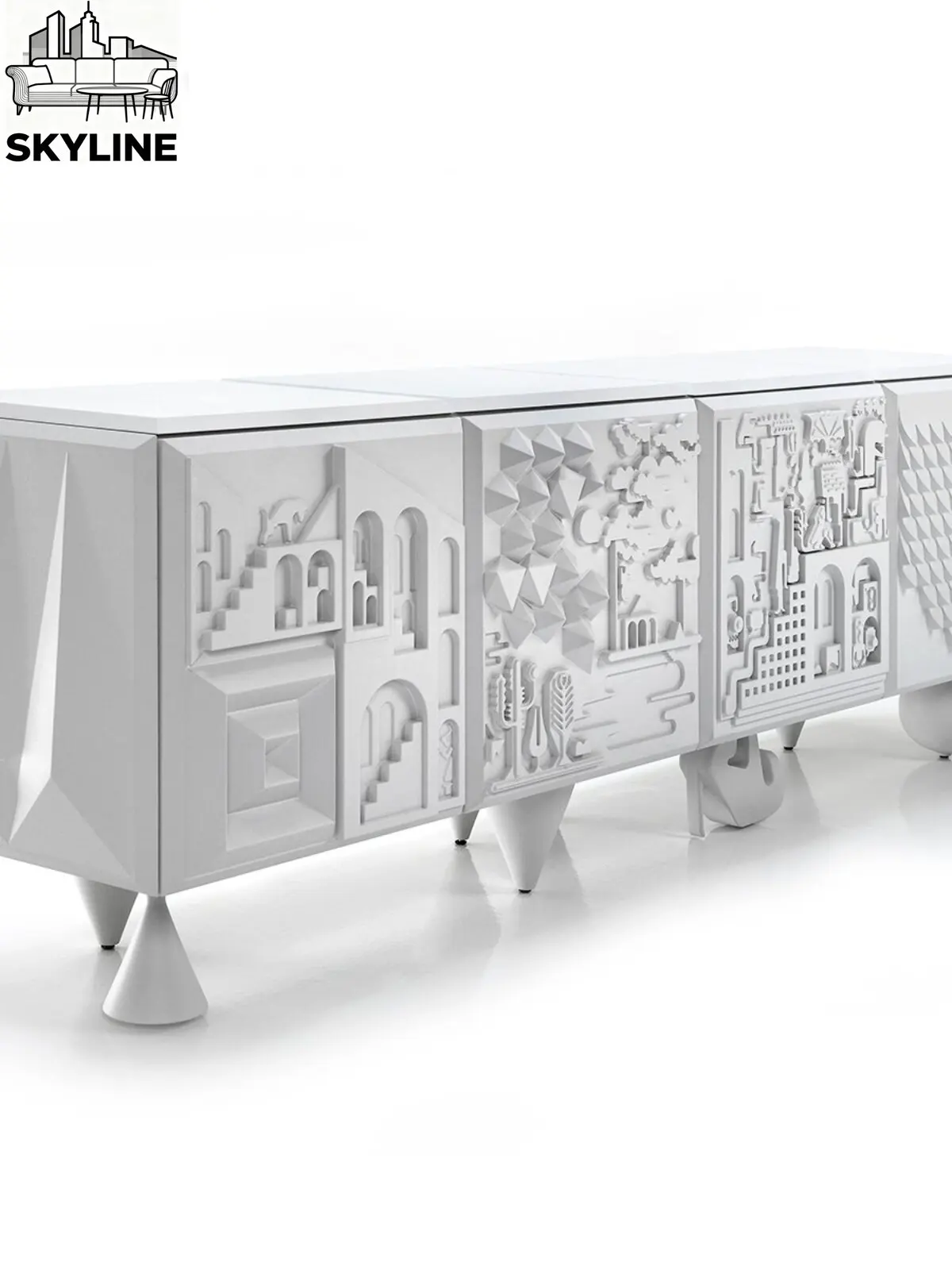 Italian Luxury Sideboard TV Stand Cabinet, Floor Storage Cabinet For Living Room, French Art Design