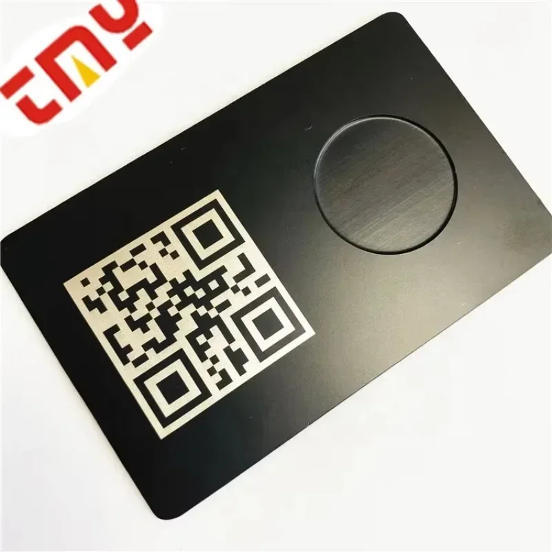 

Custom Premium Rfid 213 215 216 Tap Digital NFC Card Blank Printable Matte Black NFC Metal Business Card With QR Code