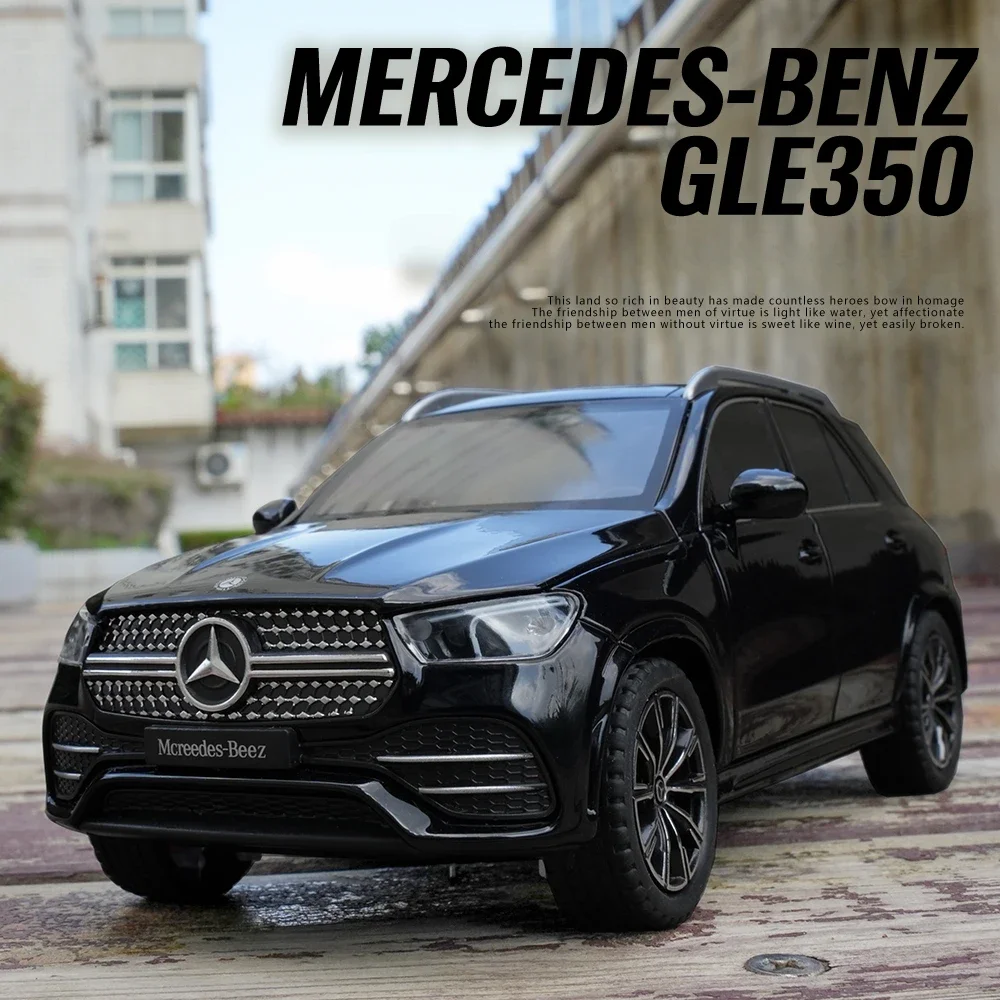 Bensz GLE350 Alloy SUV Model samochodu Dźwięk Światło Symulacja 1/24 Skala Pullback Diecast Zabawka Pojazdy Dziecko Chłopcy Prezent Urodzinowy Miniatur