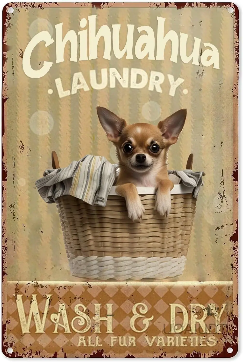 Pintura en lienzo de Chihuahua para pared, diseño de lavandería; Pósteres vintage de Chihuahua para pared, regalos de arte para la sala de estar.