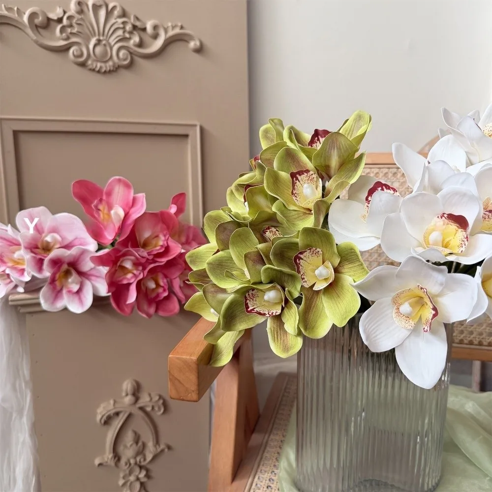 Künstliche Cymbidium-Blumen mit Echtem Touch, Magnolien, Dekorative Kunstpflanzen, Lange Zweige, Seiden-Kunstblumen – Detail 18