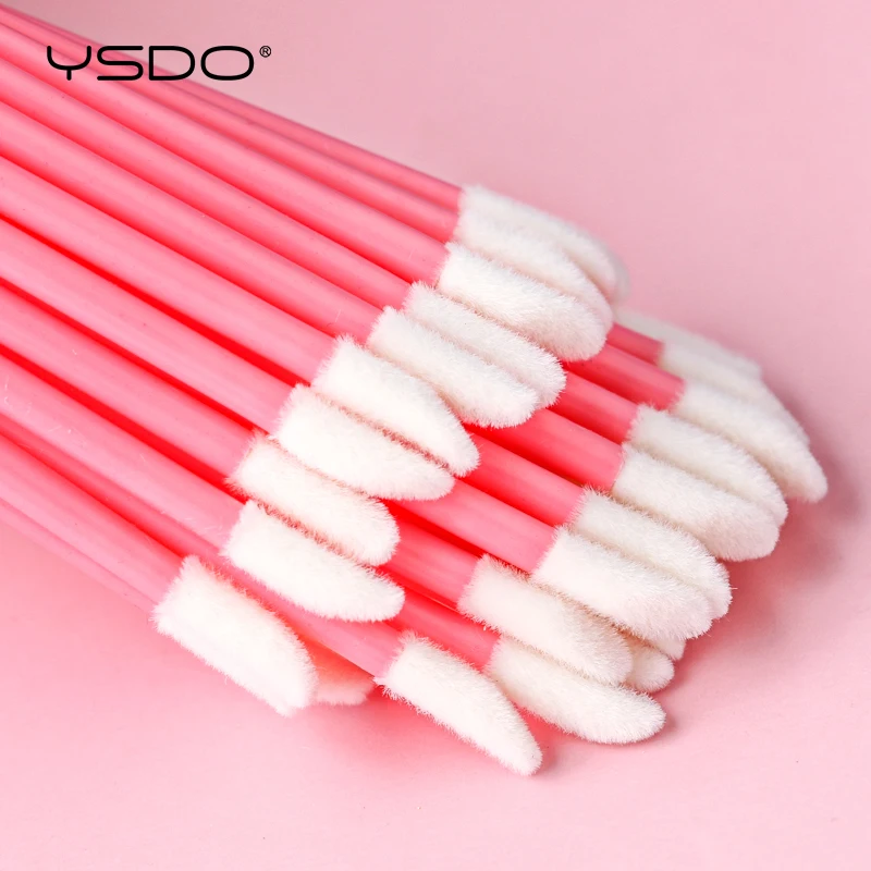 YSDO 5/50 Uds pinceles de labios pincel cosmético para labios lápiz labial varitas brillantes limpiador desechable aplicador sombra de ojos herramienta de pincel de maquillaje