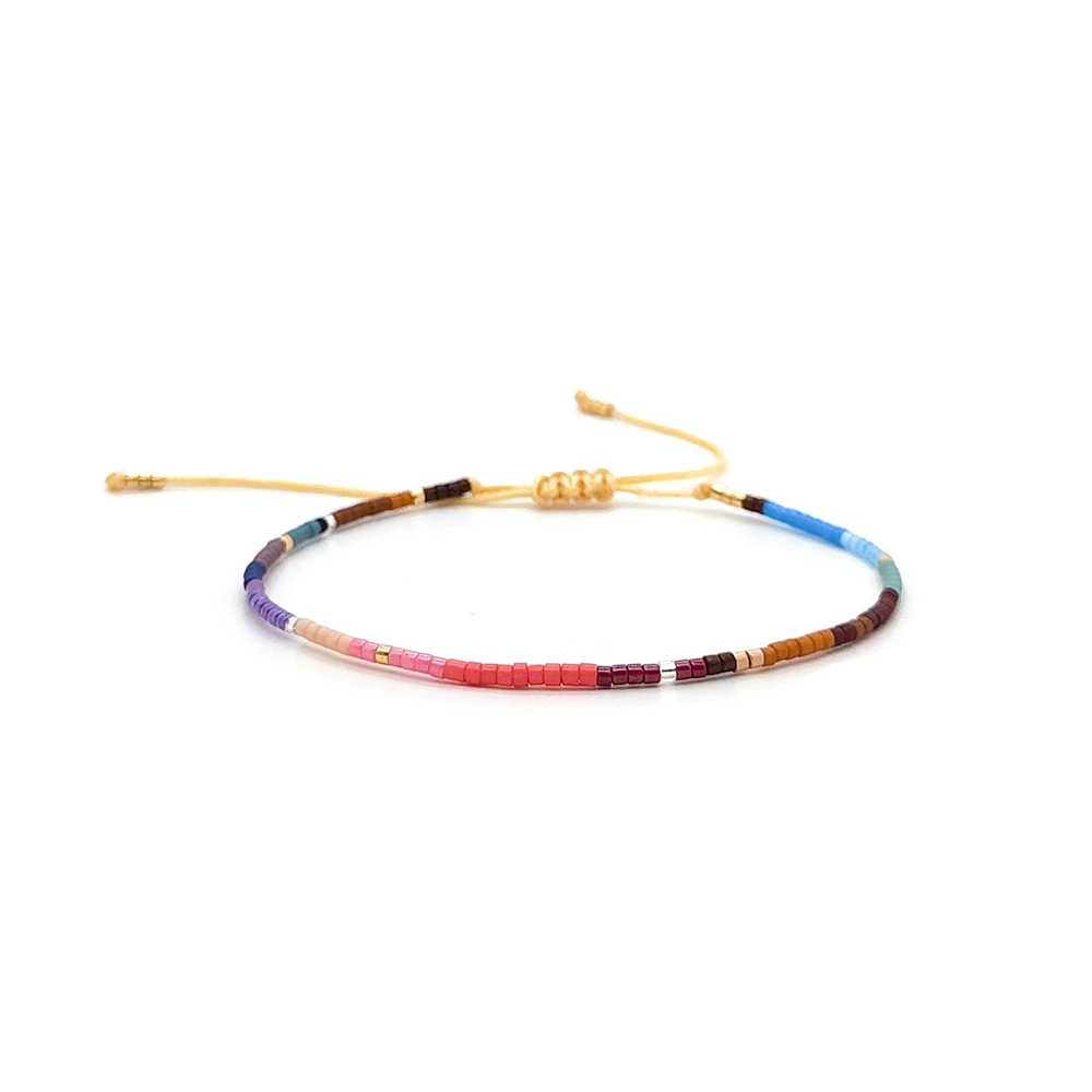 KKBEAD Miyuki Seed Bead Bracelet Adjustable Stackable Boho Jewelry for Women Y2K Summer Beach Thin Bracelets Gifts for Her Girls