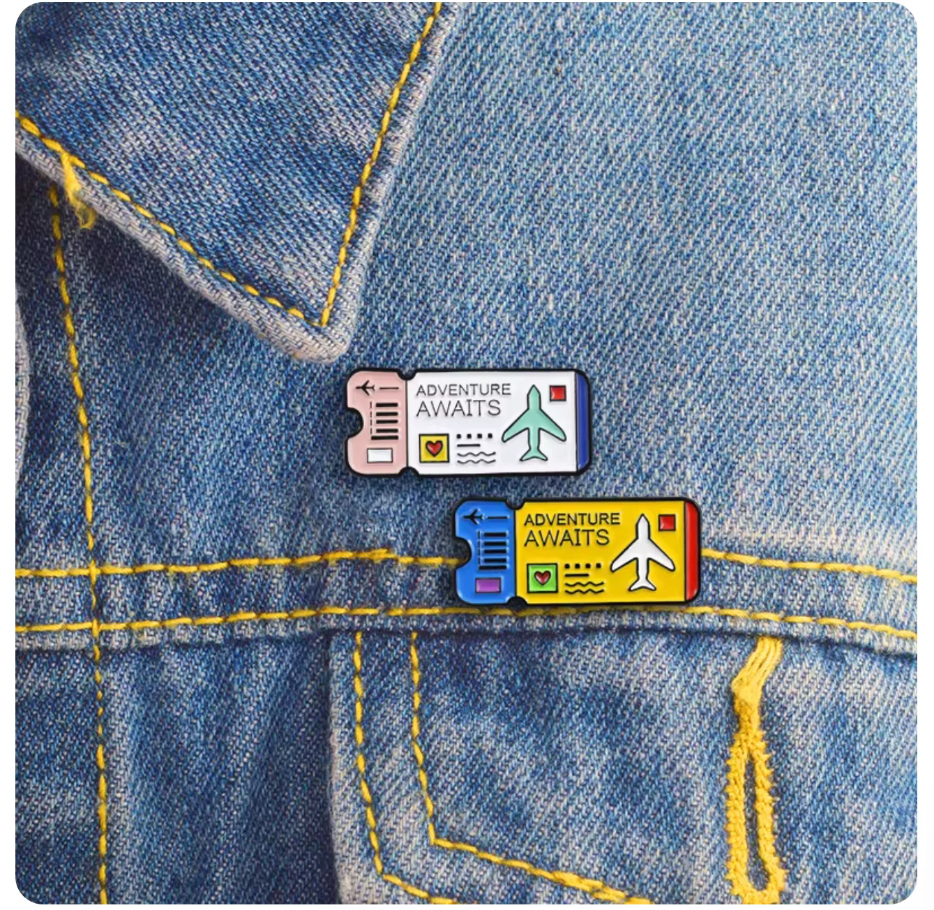 

Cartoon cute airplane brooch love paper airplane helicopter ticket alloy badge jewelry accessories