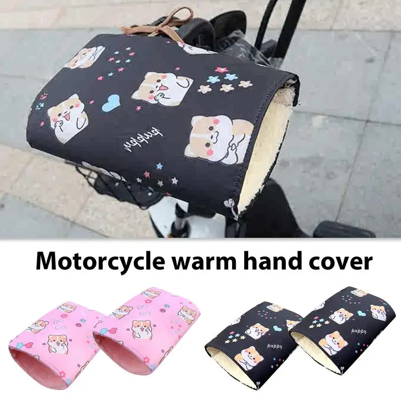 Winter Electric Vehicle Gloves Waterproof Handlebar Gloves Hand Protection Cover Cute Motorcycle Accessories For Cold Weather