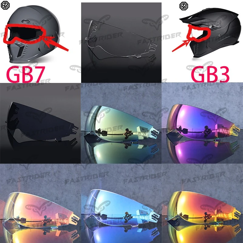 

For ORZ GB7-GB3 Helmet Lens Night Vision Transparent High Definition Sun Protection UV Protection Helmet Windshield