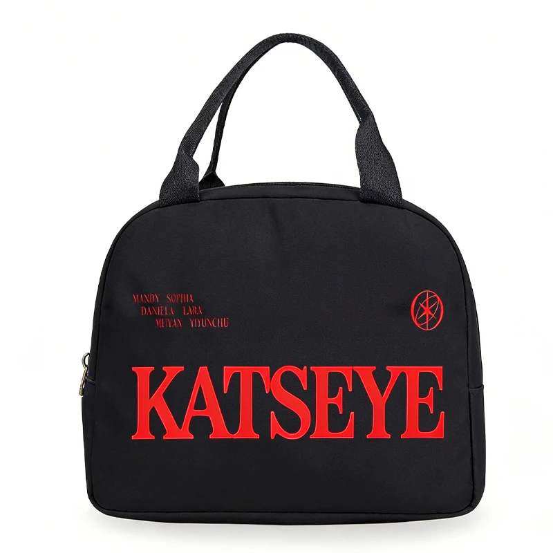 Large Capacity Lunch Bag Katseye Korean Ulzzang Print Thermal Bag Women Men Food Lunch Handbag Multifunctional Portable Tote Bag