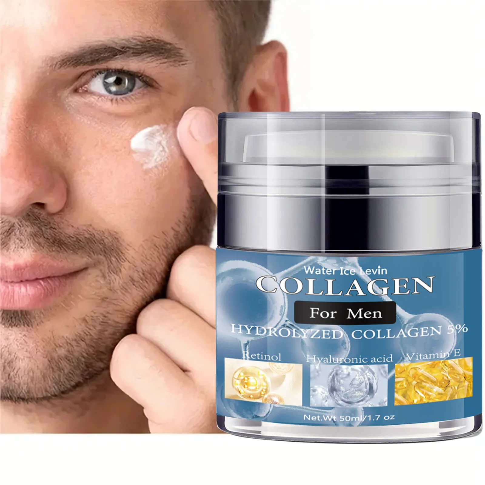 Creme anti-rugas para homens, hidratante da pele, retinol, creme anti-envelhecimento, tratamento facial 50 ml