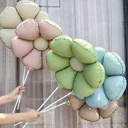 Retro Matte Frosted Cream Caramel Macaron Daisy Flower Aluminum Film Balloons Wedding Happy Birthday Party Decor Kids Balloon