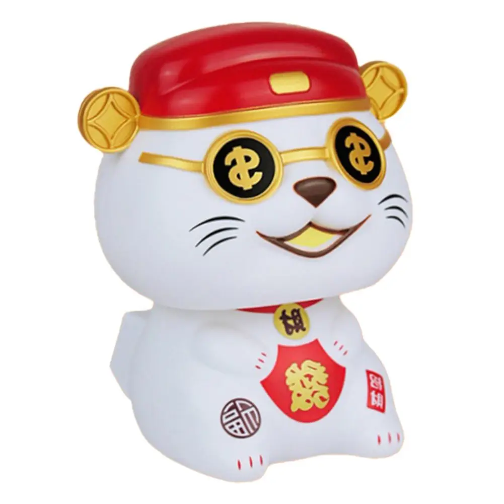 Cultural Decor 7.5*6.2*8.8cm Nodding Fortune Cat Automatic Nodding Fortune Cat Cultural Lucky Charm for artisan Craftsmanship