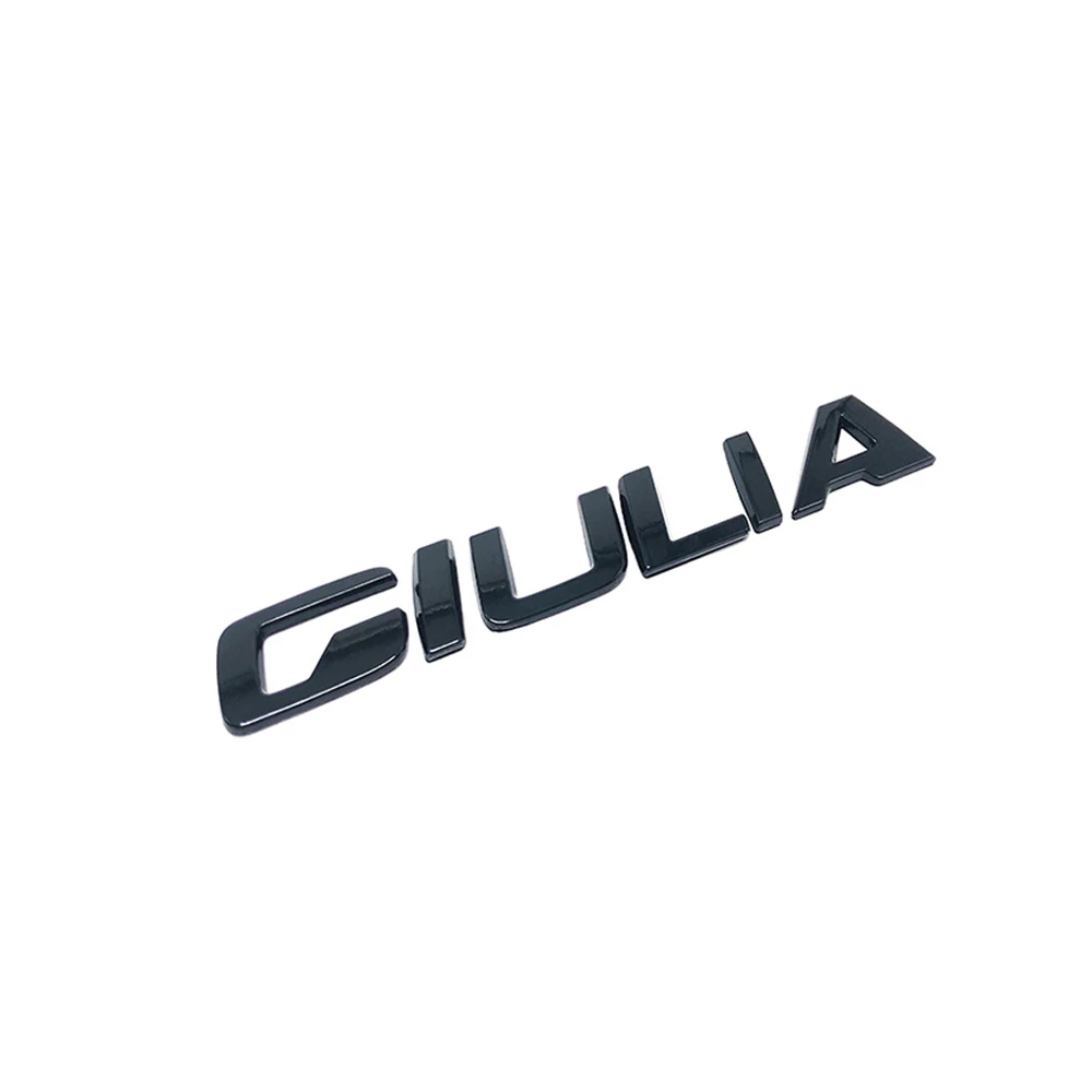 Black GIULIA Rear Badge Sticker ABS GIULIA Trunk Sticker Rear Emblem For Alfa Romeo GIULIA Car Styling Alfa Romeo Trunk Sticker