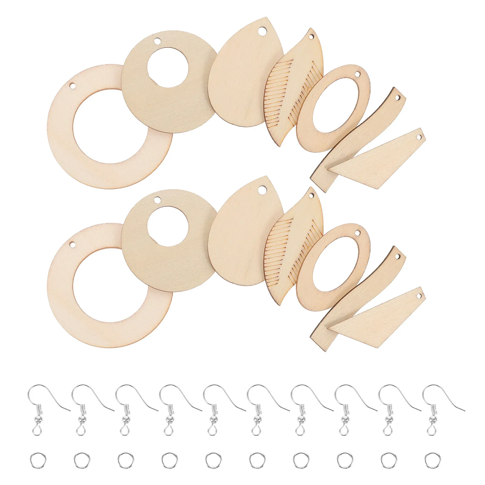 

1Set Blank Wooden Earring Blanks Doodle Paint Earrings Customizable Unique Designs Earring Accessories African Ethnic Flavor