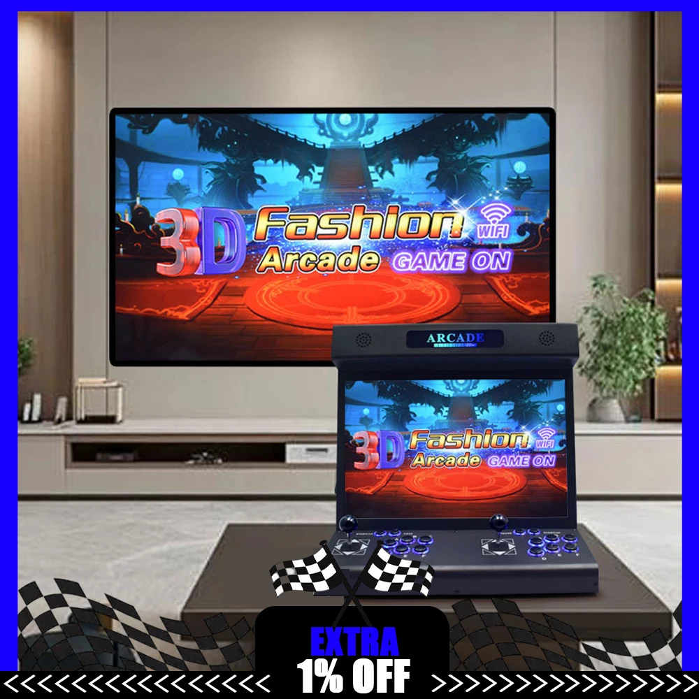 22 inch Game Machine Desktop Arcade Game Machine Home Arcade Integrated Machine 23000+Games Support Multiple Languages