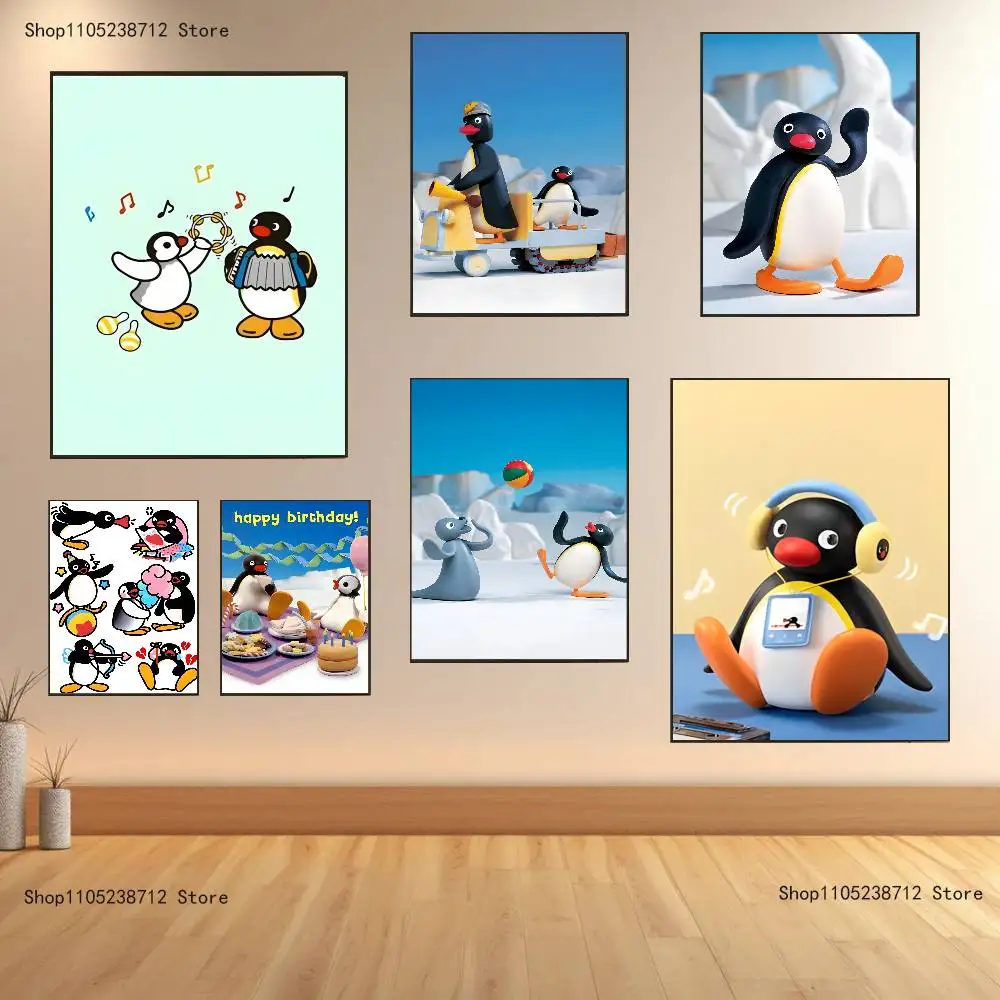 

Penguin P-Pingu Funny Club Bar Paper Vintage Poster Wall Art Painting Bedroom Study Stickers
