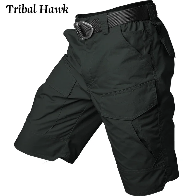 Pantalones cortos tácticos de camuflaje para hombre, pantalones impermeables de algodón con múltiples bolsillos, Airsoft, Verano