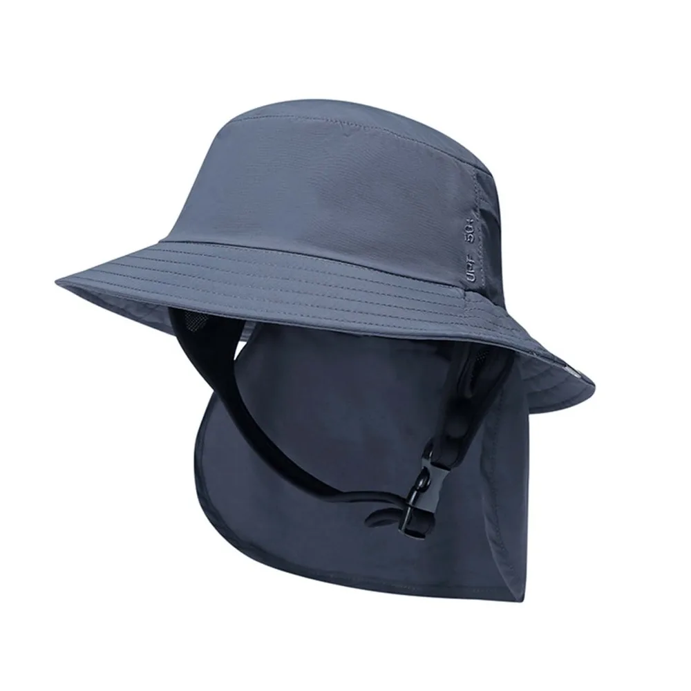

With Chin Strap Surfing Backet Hat Wide-brimmed Windproof Ladies Sun Hat Quick-drying Breathable Fisherman Cap Mountaineering