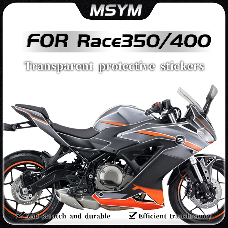 

For QJMOTOR RACE350 RACE400 Race350 400 Invisible car cover transparent film waterproof protection fuel tank sticker accessories