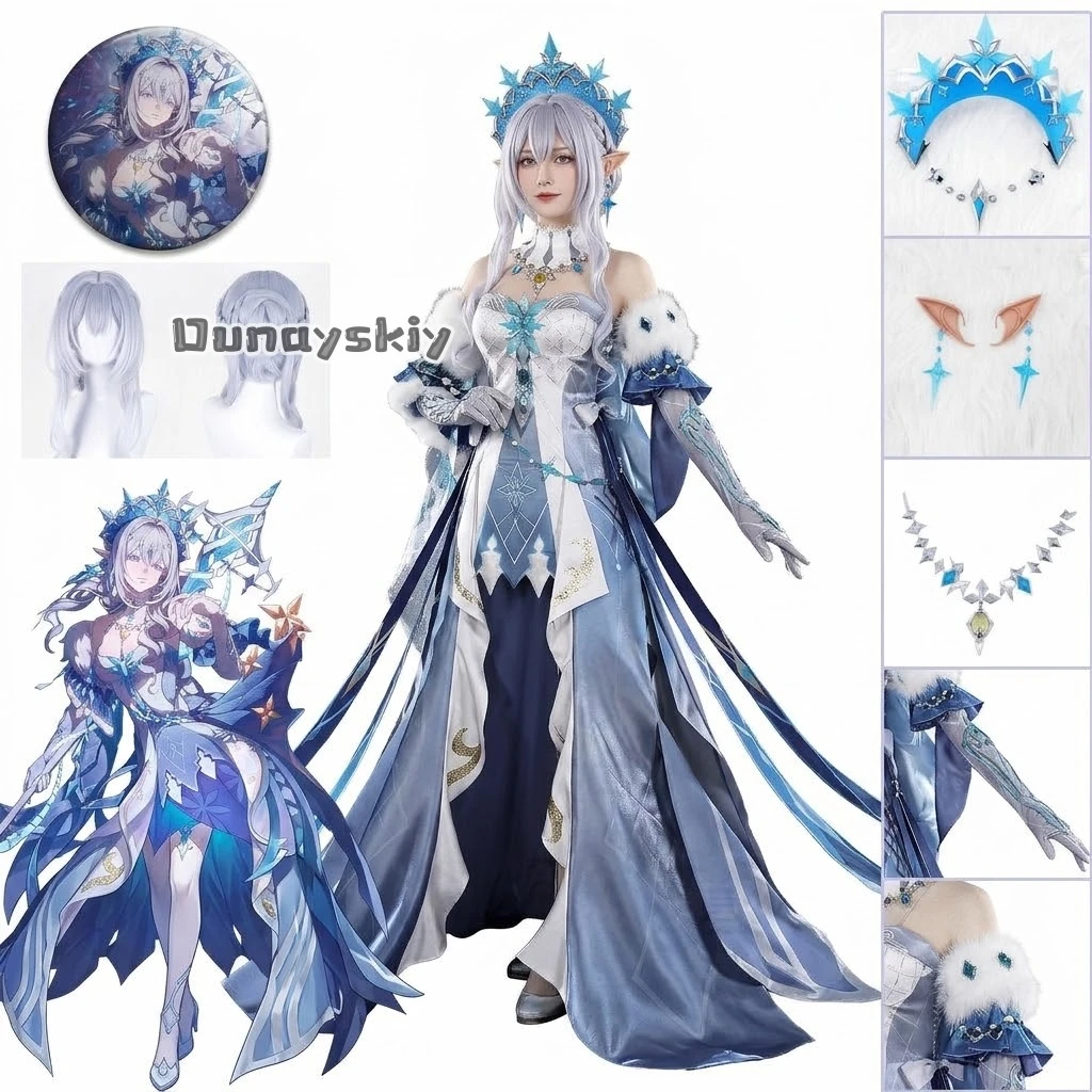 Tsaritsa Anastasya Cryo Archon Cosplay Costume Prop Snezhnaya Ice Queen Halloween Role Play Carnival Party Game Genshin Impact​​